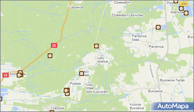 mapa Łazy Wielkie, Łazy Wielkie na mapie Targeo