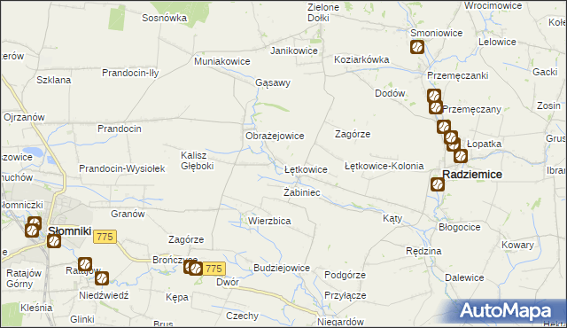 mapa Łętkowice, Łętkowice na mapie Targeo