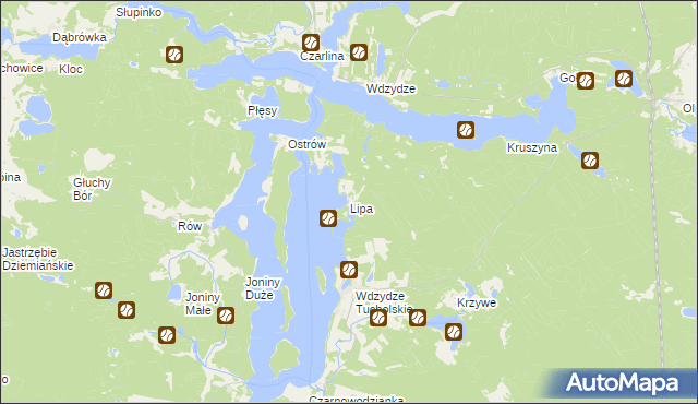 mapa Lipa gmina Karsin, Lipa gmina Karsin na mapie Targeo