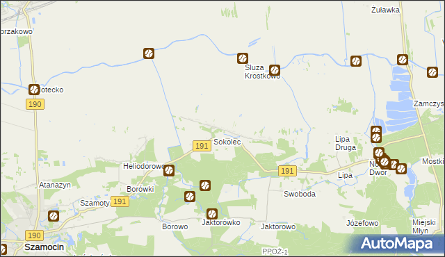 mapa Lipia Góra gmina Szamocin, Lipia Góra gmina Szamocin na mapie Targeo