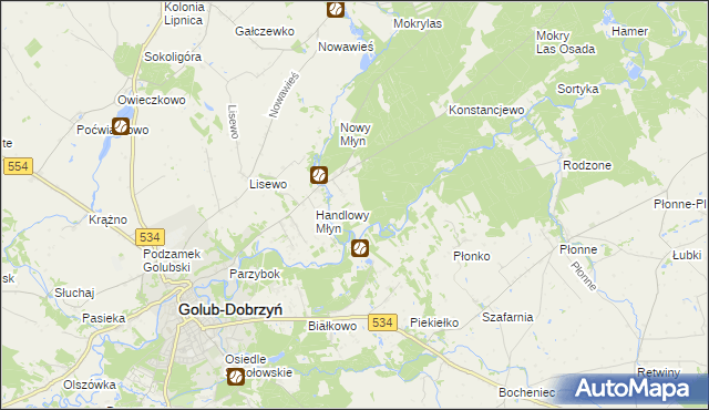 mapa Lisak, Lisak na mapie Targeo