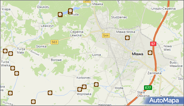 mapa Łomia, Łomia na mapie Targeo