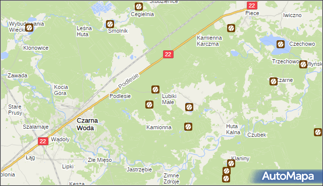 mapa Lubiki Małe, Lubiki Małe na mapie Targeo