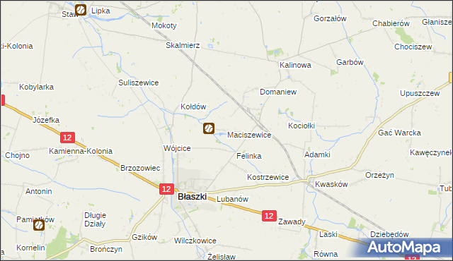 mapa Maciszewice, Maciszewice na mapie Targeo