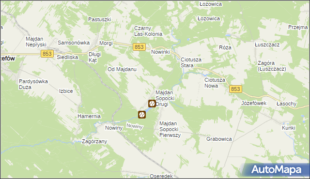 mapa Majdan Sopocki Drugi, Majdan Sopocki Drugi na mapie Targeo