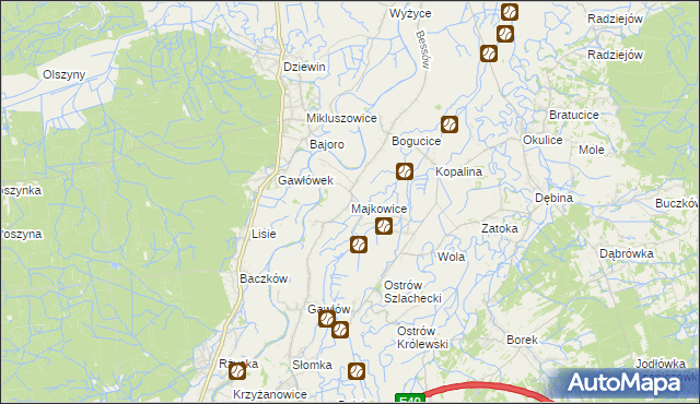 mapa Majkowice gmina Bochnia, Majkowice gmina Bochnia na mapie Targeo