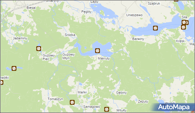mapa Makruty, Makruty na mapie Targeo
