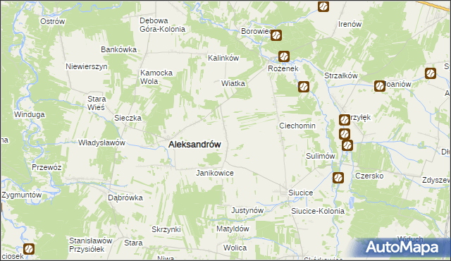 mapa Marianów gmina Aleksandrów, Marianów gmina Aleksandrów na mapie Targeo