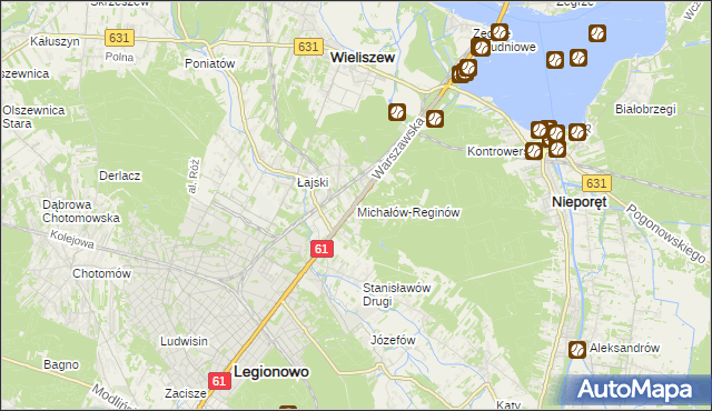 mapa Michałów-Reginów, Michałów-Reginów na mapie Targeo