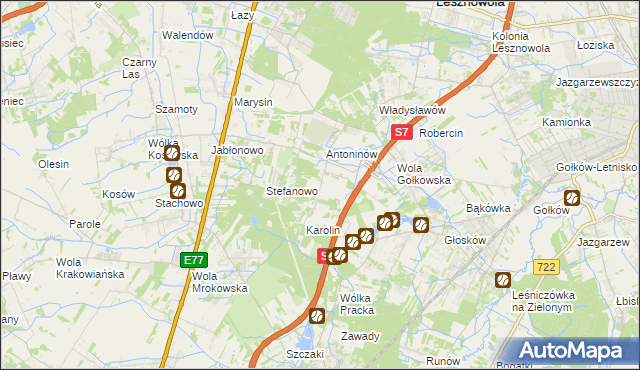 mapa Mieszkowo gmina Piaseczno, Mieszkowo gmina Piaseczno na mapie Targeo