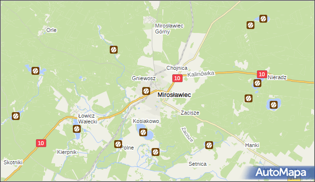 mapa Mirosławiec, Mirosławiec na mapie Targeo