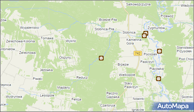 mapa Młynek Poduchowny, Młynek Poduchowny na mapie Targeo