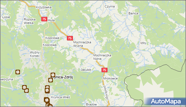 mapa Mochnaczka Niżna, Mochnaczka Niżna na mapie Targeo