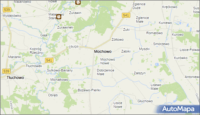 mapa Mochowo Nowe, Mochowo Nowe na mapie Targeo