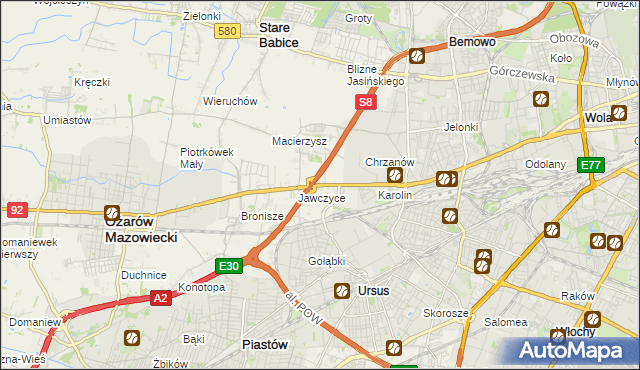 mapa Mory gmina Ożarów Mazowiecki, Mory gmina Ożarów Mazowiecki na mapie Targeo