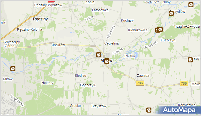 mapa Mstów powiat częstochowski, Mstów powiat częstochowski na mapie Targeo