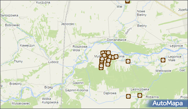 mapa Myślakowice-Kolonia, Myślakowice-Kolonia na mapie Targeo