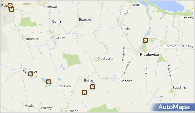 mapa Myśliborki, Myśliborki na mapie Targeo