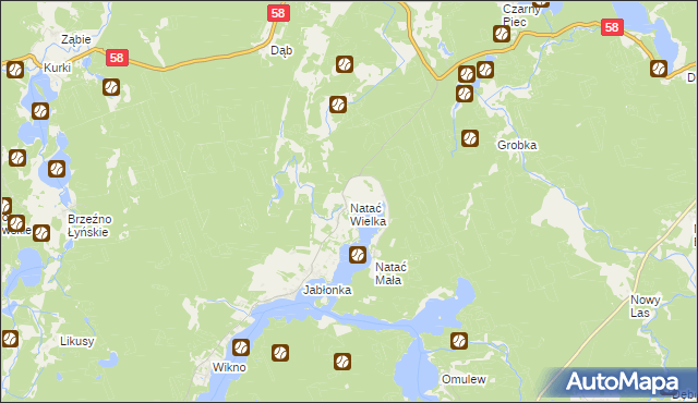 mapa Natać Wielka, Natać Wielka na mapie Targeo