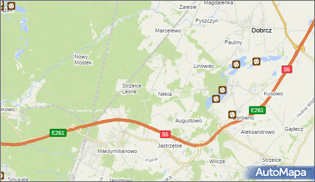 mapa Nekla gmina Dobrcz, Nekla gmina Dobrcz na mapie Targeo