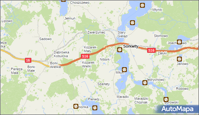 mapa Nibork, Nibork na mapie Targeo