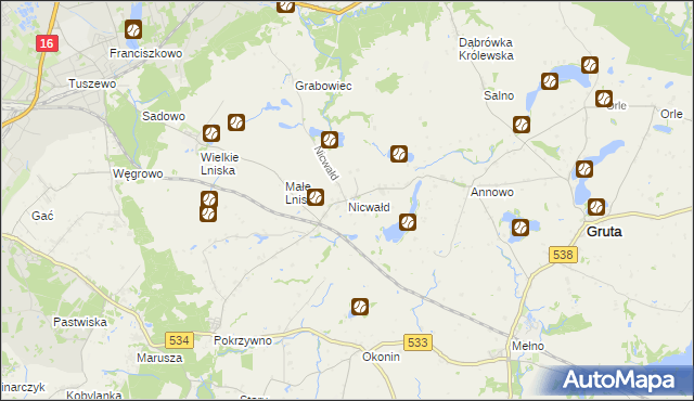 mapa Nicwałd, Nicwałd na mapie Targeo