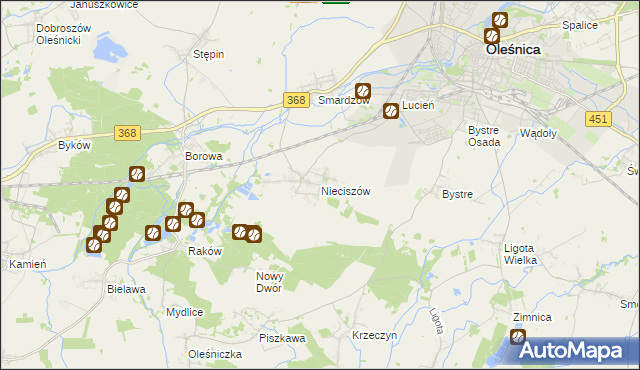 mapa Nieciszów, Nieciszów na mapie Targeo