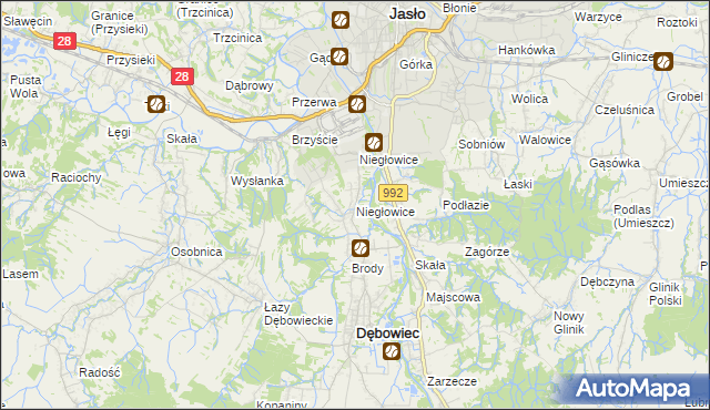 mapa Niegłowice, Niegłowice na mapie Targeo