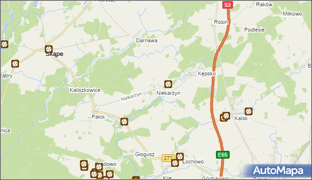 mapa Niekarzyn, Niekarzyn na mapie Targeo