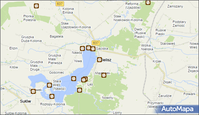 mapa Nielisz, Nielisz na mapie Targeo