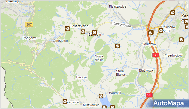 mapa Nowa Białka, Nowa Białka na mapie Targeo