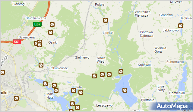 mapa Nowa Wieś gmina Suwałki, Nowa Wieś gmina Suwałki na mapie Targeo