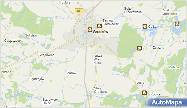 mapa Nowa Wieś Mała gmina Grodków, Nowa Wieś Mała gmina Grodków na mapie Targeo