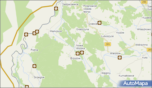 mapa Nowa Wioska gmina Gubin, Nowa Wioska gmina Gubin na mapie Targeo