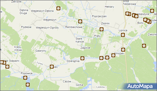 mapa Nowe Kanice, Nowe Kanice na mapie Targeo
