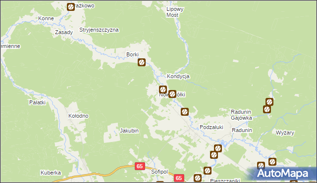 mapa Nowosiółki gmina Gródek, Nowosiółki gmina Gródek na mapie Targeo