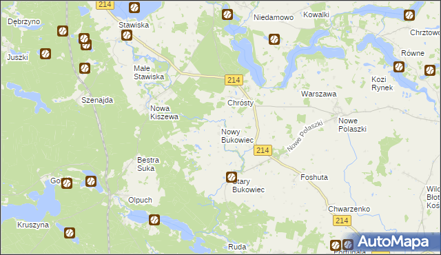 mapa Nowy Bukowiec gmina Stara Kiszewa, Nowy Bukowiec gmina Stara Kiszewa na mapie Targeo