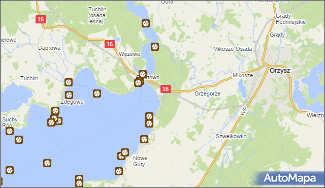 mapa Okartowo-Tartak, Okartowo-Tartak na mapie Targeo