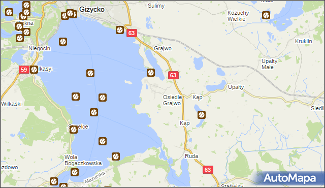 mapa Osiedle Grajwo, Osiedle Grajwo na mapie Targeo