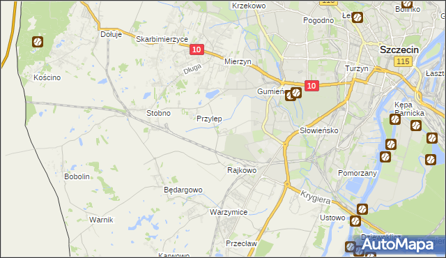 mapa Ostoja gmina Kołbaskowo, Ostoja gmina Kołbaskowo na mapie Targeo