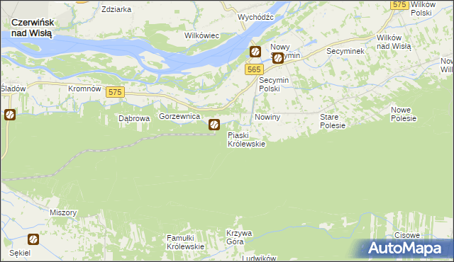 mapa Piaski Królewskie, Piaski Królewskie na mapie Targeo