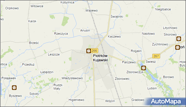 mapa Piotrków Kujawski, Piotrków Kujawski na mapie Targeo