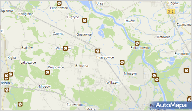 mapa Pisarzowice gmina Miękinia, Pisarzowice gmina Miękinia na mapie Targeo