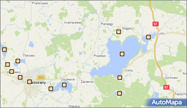 mapa Piszewo, Piszewo na mapie Targeo