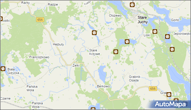 mapa Płowce gmina Stare Juchy, Płowce gmina Stare Juchy na mapie Targeo