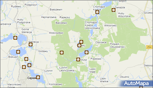 mapa Pniewy gmina Gąsawa, Pniewy gmina Gąsawa na mapie Targeo