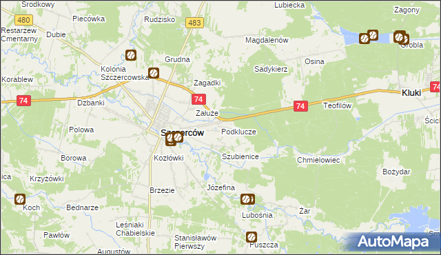 mapa Podklucze, Podklucze na mapie Targeo