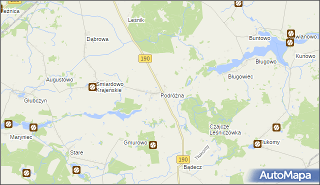 mapa Podróżna, Podróżna na mapie Targeo