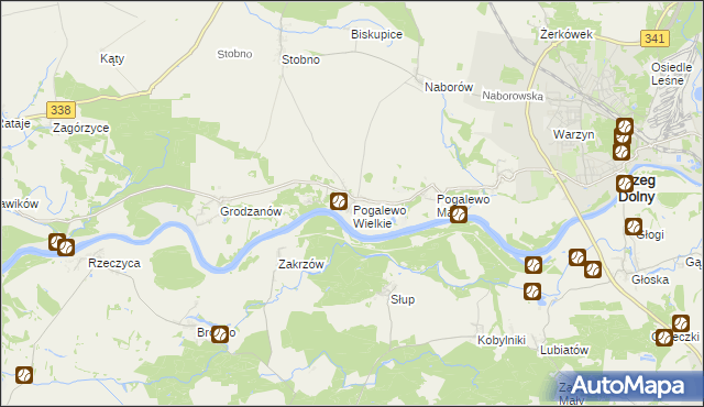 mapa Pogalewo Wielkie, Pogalewo Wielkie na mapie Targeo