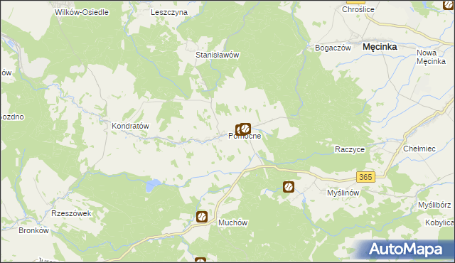 mapa Pomocne, Pomocne na mapie Targeo